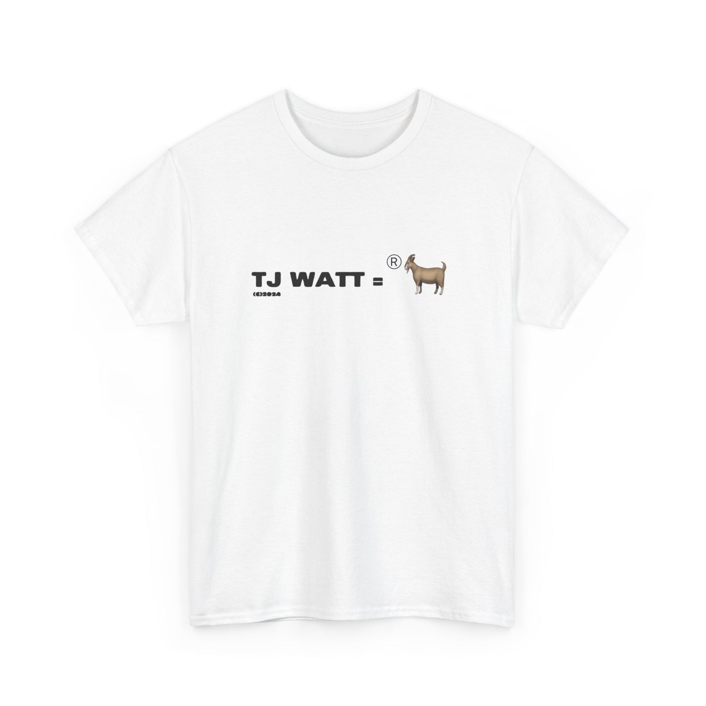 "TJ Watt = Goat" Unisex Heavy Cotton White Tee